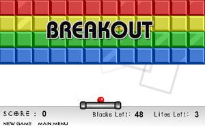 play Breakout - A Ball And Paddle Game
