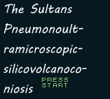 play 12.The Sultans Pneumonoultramicroscopicsilicovolcanoconiosis. G