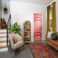 Fun Transitional White Living Room