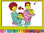 play Happy Family Coloring