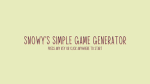 play Snowy'S Simple Game Generator