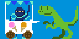 play Dogo The Raptor & Nina The Ninja: Scooping Ice Cream