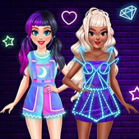 play Bff Neon Fashion Dress Up - Free Game At Playpink.Com