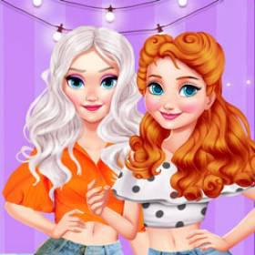 play Eliza & Annie Puff Sleeve Dress Up - Free Game At Playpink.Com