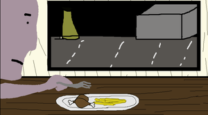 play Man Eating At Restaurant At Night