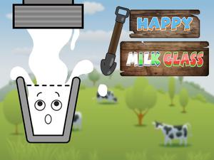 play Happy Milk Glass