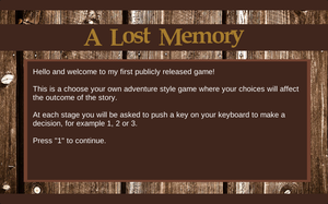 play A Lost Memory