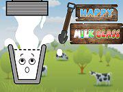 play Happy Milk Glass