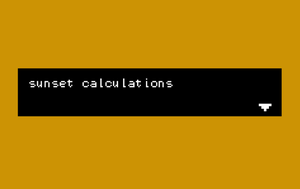 play Sunset Calculations