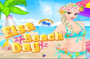 play Elsa Beach Day