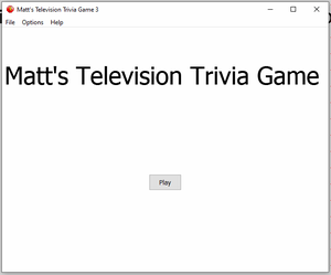 Matt'S Television Trivia Game