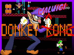 play Donkey Waluigi (Donkey Kong Parody Game)