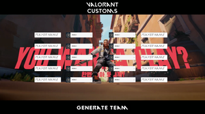 play Valorant Custom Game Team Generator