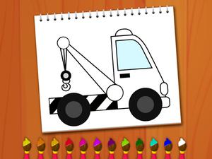play Coloring Book Excavator Trucks