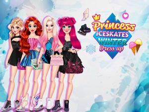 Princess Iceskates Winter Dress Up game