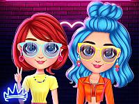 Rainbow Girls Neon Fashion game