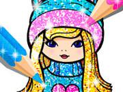 play Girls Coloring Book Glitter
