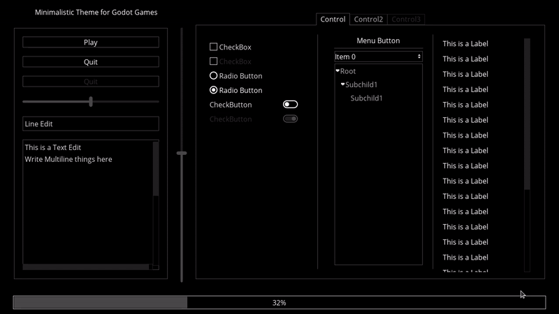 play Minimalistic Ui Theme For Godot Games