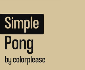 play Simple Pong