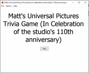 play Matt'S Universal Pictures Trivia Game