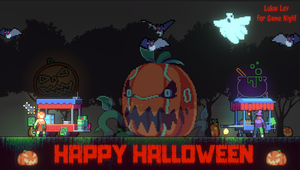 play Happy Halloween Animated Postcard