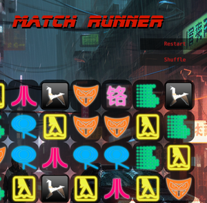 play Match Runner - Cyberpunk Themed Match 3 Game