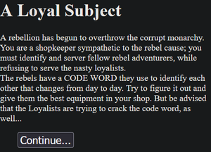 play A Loyal Subject