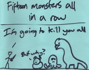 play Fifteen Monsters All In A Row