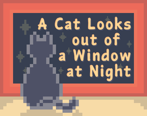 play A Cat Looks Out Of A Window At Night