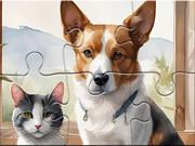 play Jigsaw Puzzle: Oil Painting Dog And Cat