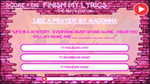 play Finish My Lyrics 1980'S Edition