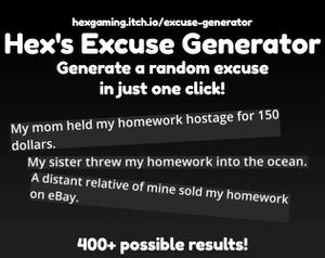 Hex'S Excuse Generator game