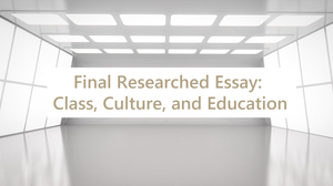 play Class, Culture, And Education
